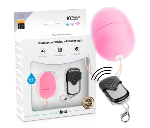 ONLINE Remote Control Vibrating Egg S Pink - 10 Modes, Waterproof ABS