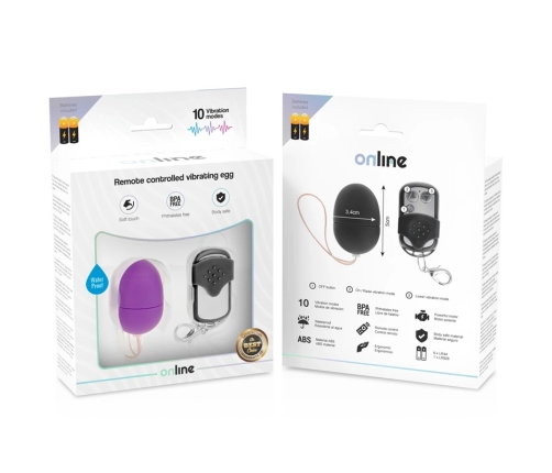 ONLINE Vibrating Wireless Egg S Purple - Remote-Control, 10 Modes, ABS