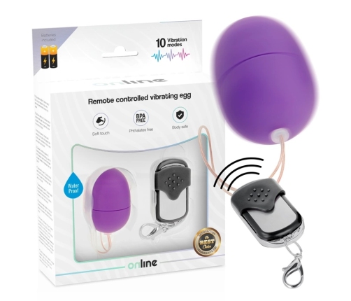 ONLINE Vibrating Wireless Egg S Purple - Remote-Control, 10 Modes, ABS