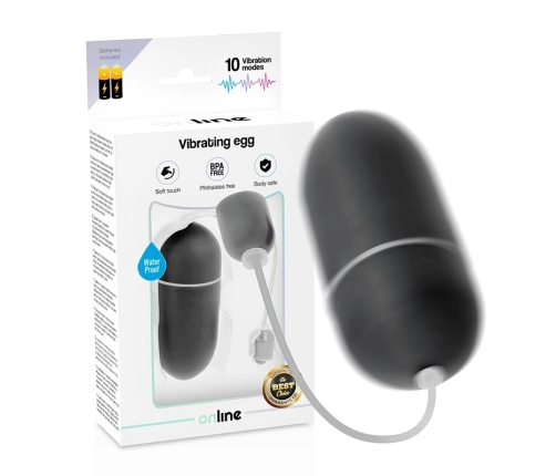 ONLINE - HUEVO VIBRADOR WATERPROOF NEGRO
