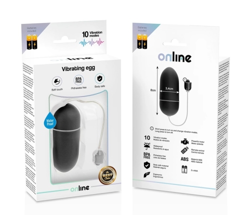 ONLINE - HUEVO VIBRADOR WATERPROOF NEGRO