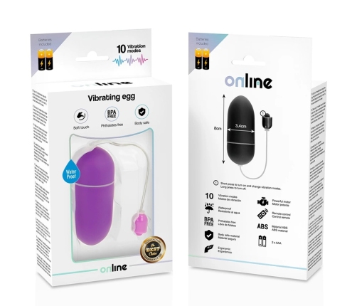 ONLINE Vibrating Egg Waterproof Model Purple 10 Modes Silicone Compact