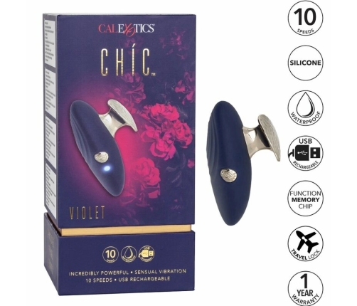 CalExotics Chic Violet Compact 10-Mode Waterproof Massager, Purple