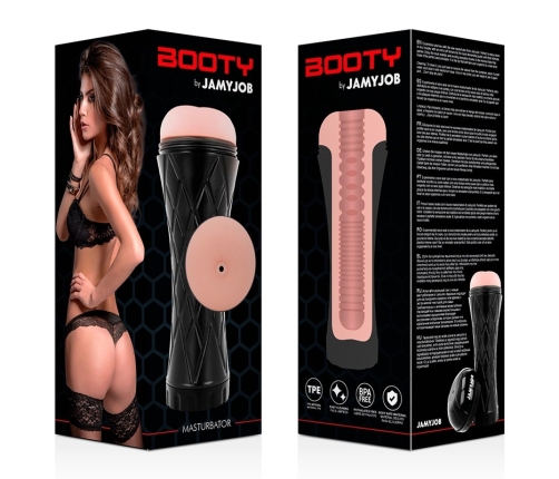 Jamyjob Booty Intimate Machine Anatomic Textured Sleeve TPE Black