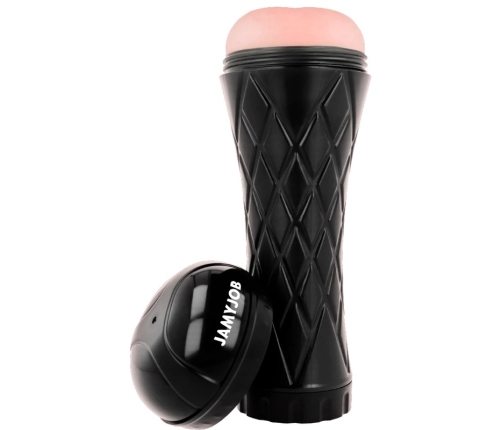 Jamyjob Booty Intimate Machine Anatomic Textured Sleeve TPE Black