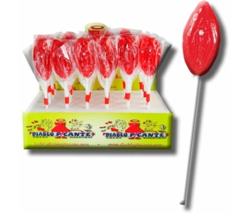 Diablo Goloso Gummy Lips Lollipop Strawberry Flavour 30g