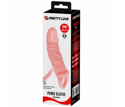 Baile Intimate Extension Sleeve with Support Strap 13.5 cm, TPR, Flesh Tone