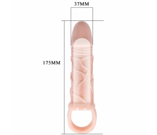 Baile Intimate Extension Sleeve with Support Strap 13.5 cm, TPR, Flesh Tone