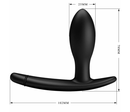 Pretty Love Drake Inflatable Silicone Plug, Black, Waterproof System