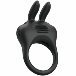Pretty Love Davion Silicone Vibrating Ring - Black, Adjustable Fit