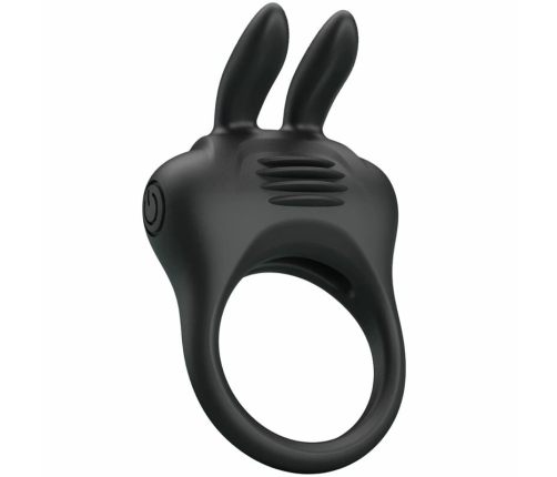 Pretty Love Davion Silicone Vibrating Ring - Black, Adjustable Fit