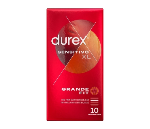 Durex Sensitivo XL 10-Pack - Large Size, Ultra-Thin Latex System