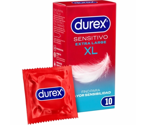 Durex Sensitivo XL 10-Pack - Large Size, Ultra-Thin Latex System