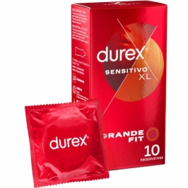 Durex Sensitivo XL 10-Pack - Large Size, Ultra-Thin Latex System