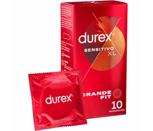 Durex Sensitivo XL 10-Pack - Large Size, Ultra-Thin Latex System