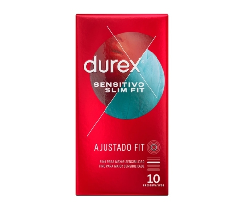 Durex Sensitivo Slim Fit 10 pcs - Anatomical Thin Latex Barrier, 52.5mm