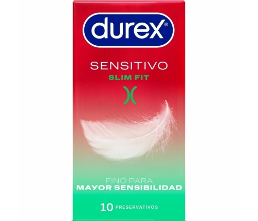 Durex Sensitivo Slim Fit 10 pcs - Anatomical Thin Latex Barrier, 52.5mm