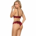 Subblime Two-Piece Lace Lingerie Set L/XL - Red & Black, Adjustable Fit