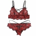 Subblime Two-Piece Lace Lingerie Set L/XL - Red & Black, Adjustable Fit