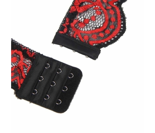Subblime Two-Piece Lace Lingerie Set L/XL - Red & Black, Adjustable Fit