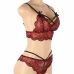 Subblime Two-Piece Lace Lingerie Set L/XL - Red & Black, Adjustable Fit