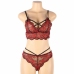 Subblime Two-Piece Lace Lingerie Set L/XL - Red & Black, Adjustable Fit