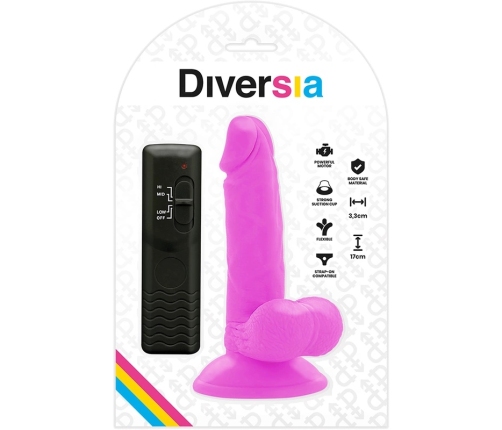 Diversia Flexible Vibrating Intimate Device Purple 17cm with Remote Control