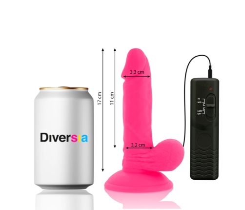 Diversia Flexible Vibrating Model Pink 17cm with Suction Cup & Remote