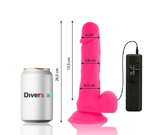 DIVERSIA Flexible Vibrating Model Pink 20.5cm with Remote Control