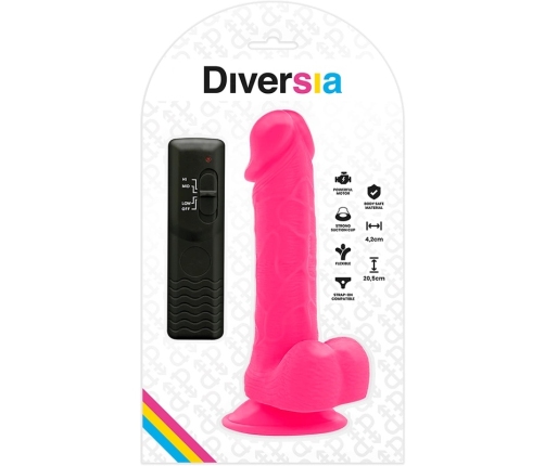 DIVERSIA Flexible Vibrating Model Pink 20.5cm with Remote Control