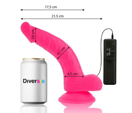 Diversia Flexible Vibrating Device Pink 21.5cm with Suction Cup & Remote