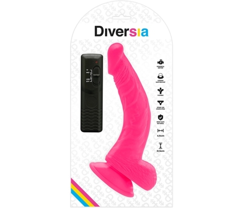 Diversia Flexible Vibrating Device Pink 21.5cm with Suction Cup & Remote