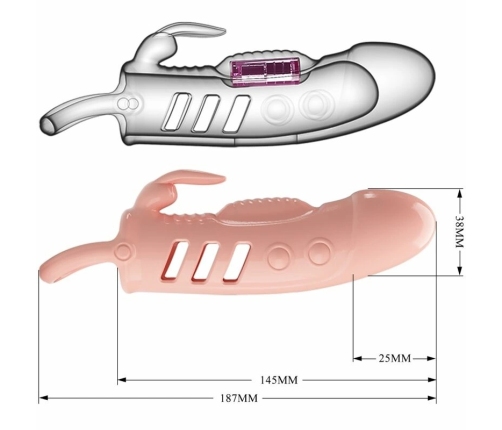 Pretty Love Sloane Natural Rabbit Extension Sleeve with Vibrating System