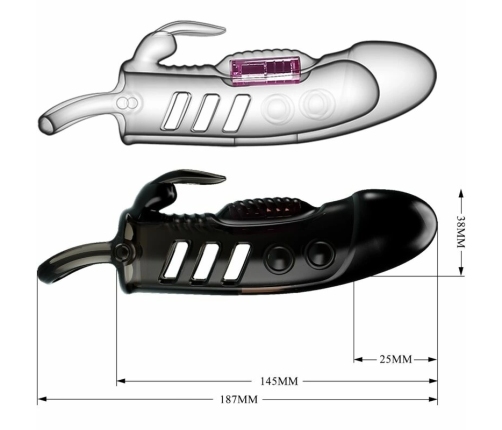 Pretty Love Sloane Black Extension Sleeve with Vibrating Rabbit System