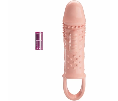 Pretty Love Cecelia Vibrating Extension Sleeve Natural TPR Adjustable Fit
