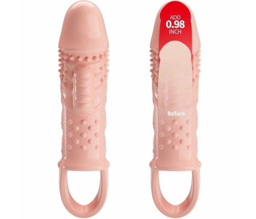Pretty Love Cecelia Vibrating Extension Sleeve Natural TPR Adjustable Fit