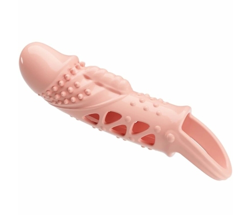 Pretty Love Cecelia Vibrating Extension Sleeve Natural TPR Adjustable Fit