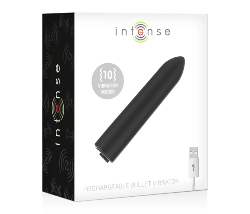 INTENSE Vibrating Bullet 10 Modes USB Rechargeable Compact 8.5cm
