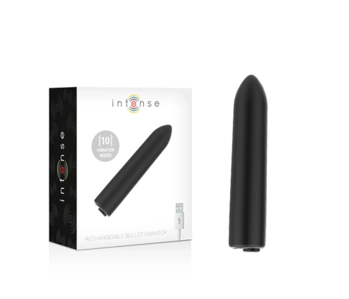 INTENSE Vibrating Bullet 10 Modes USB Rechargeable Compact 8.5cm