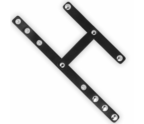 OHMAMA Leather Ball Cage - Adjustable Stainless Steel Ring, Black