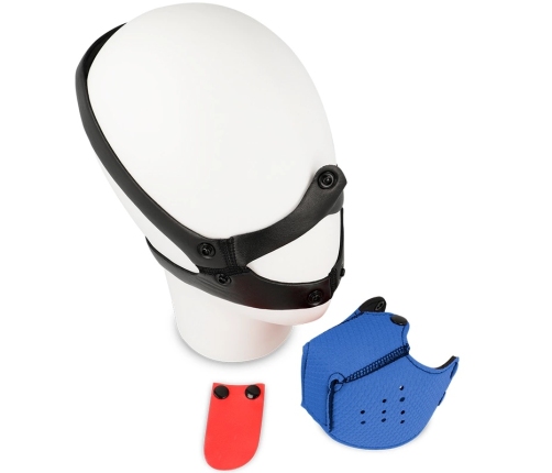 OHMAMA Dog-Style Blue Mask with Adjustable Strap - Fetish Collection