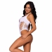 Leg Avenue Seamless Shredded Racerback Thong Bodysuit White One Size