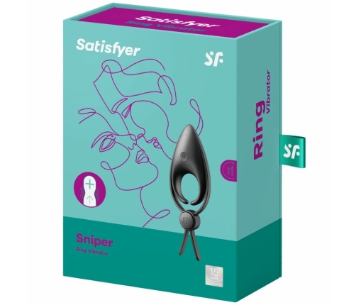 SATISFYER - SNIPER ANILLO VIBRADOR NEGRO