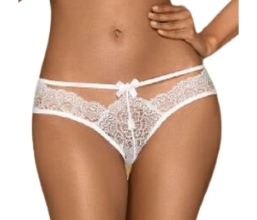 Penthouse Adore Me Panties White S/M - Floral Lace, Elegant Bow Detail