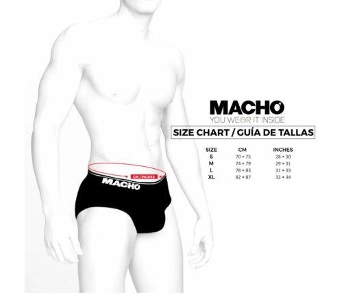 Macho MS24R Men's Briefs Dark Red S - Classic Fit, Breathable Lycra