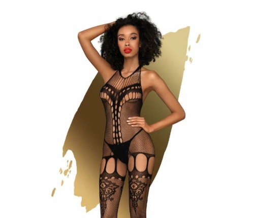 Penthouse Fancy Me Bodystocking XL - Black Mesh, Floral Pattern, Eco Pack