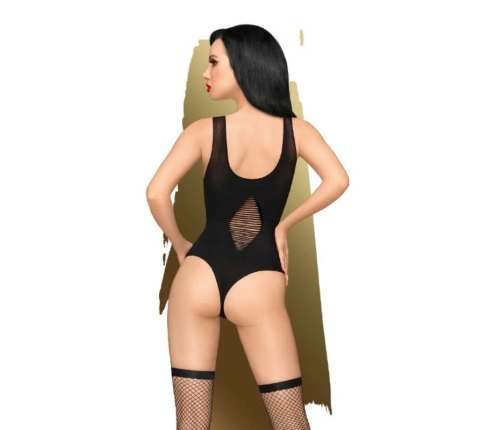 Penthouse Hotter Than Hell Teddy S/M/L - Elegant Black Bodysuit & Fishnet Set