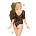 Penthouse Midnight Visit Teddy XL - Elegant Floral Bodysuit, Black