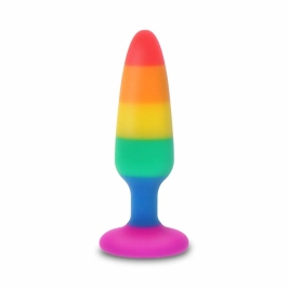 TOYJOY Pride Twink Silicone Plug Rainbow 8.5 cm Medium Size