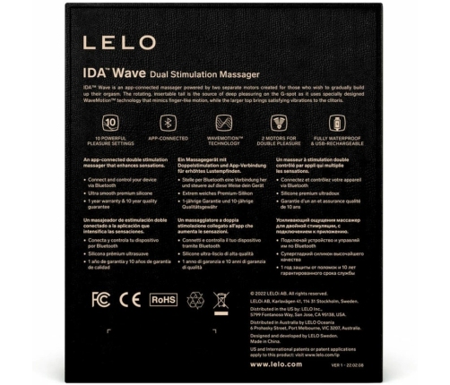 LELO IDA Wave Coral Dual-Motor App-Controlled Couples Massager 93mm
